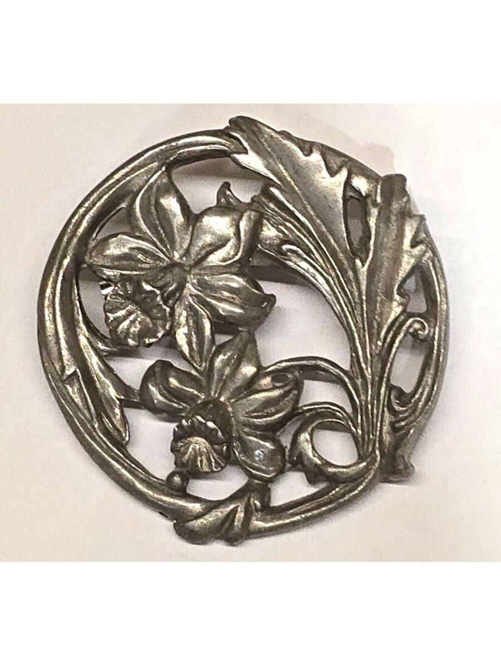 Cottagecore Pewter Daffodil Brooch
